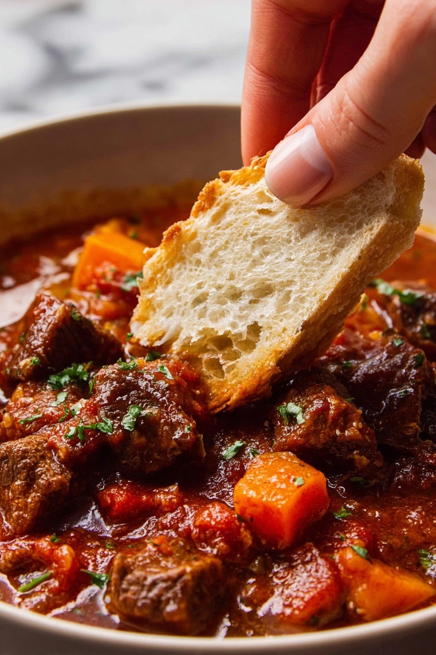 Hungarian Beef Stew - Serving Suggestion
