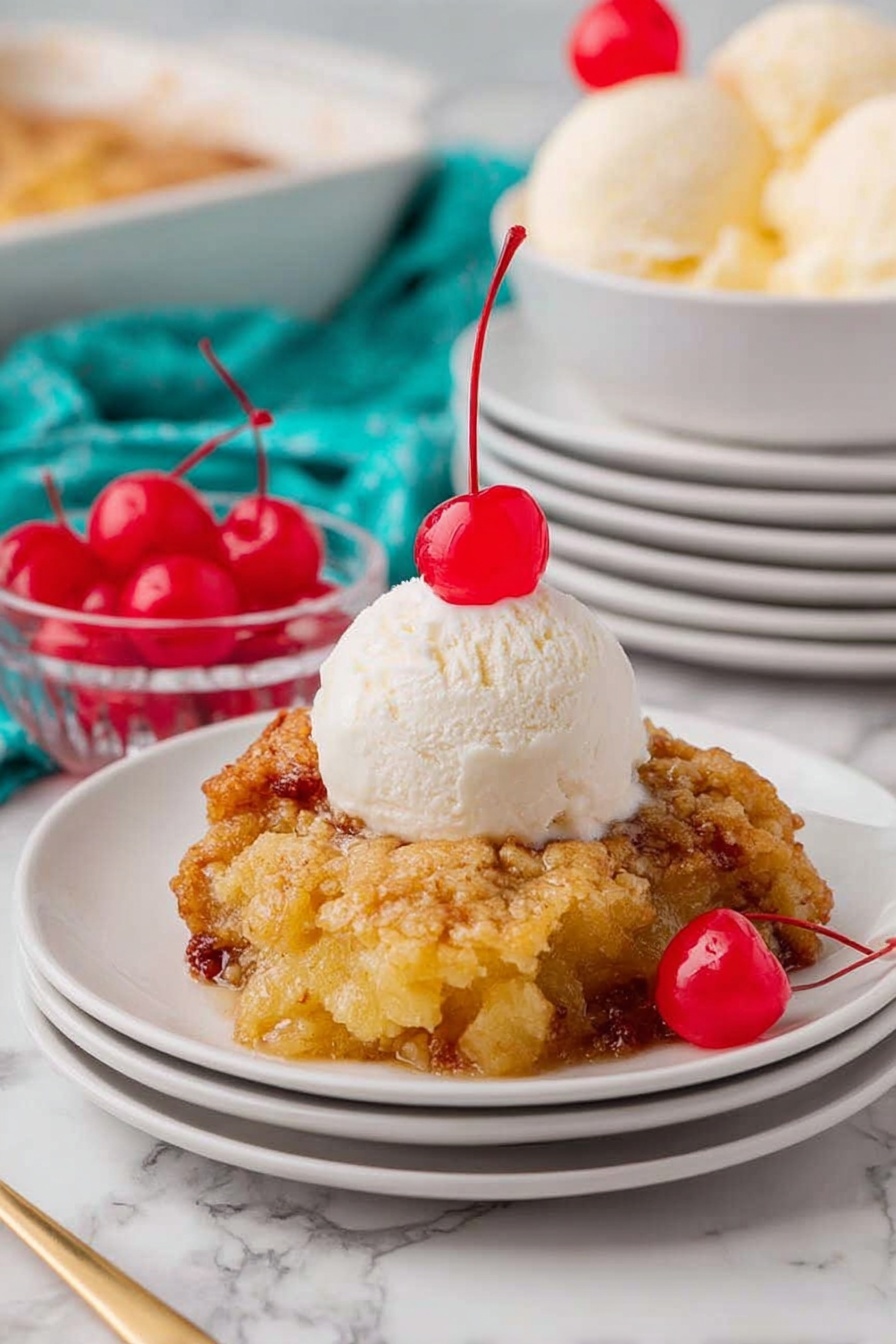 Pineapple Dump Cake - Serving Suggestion