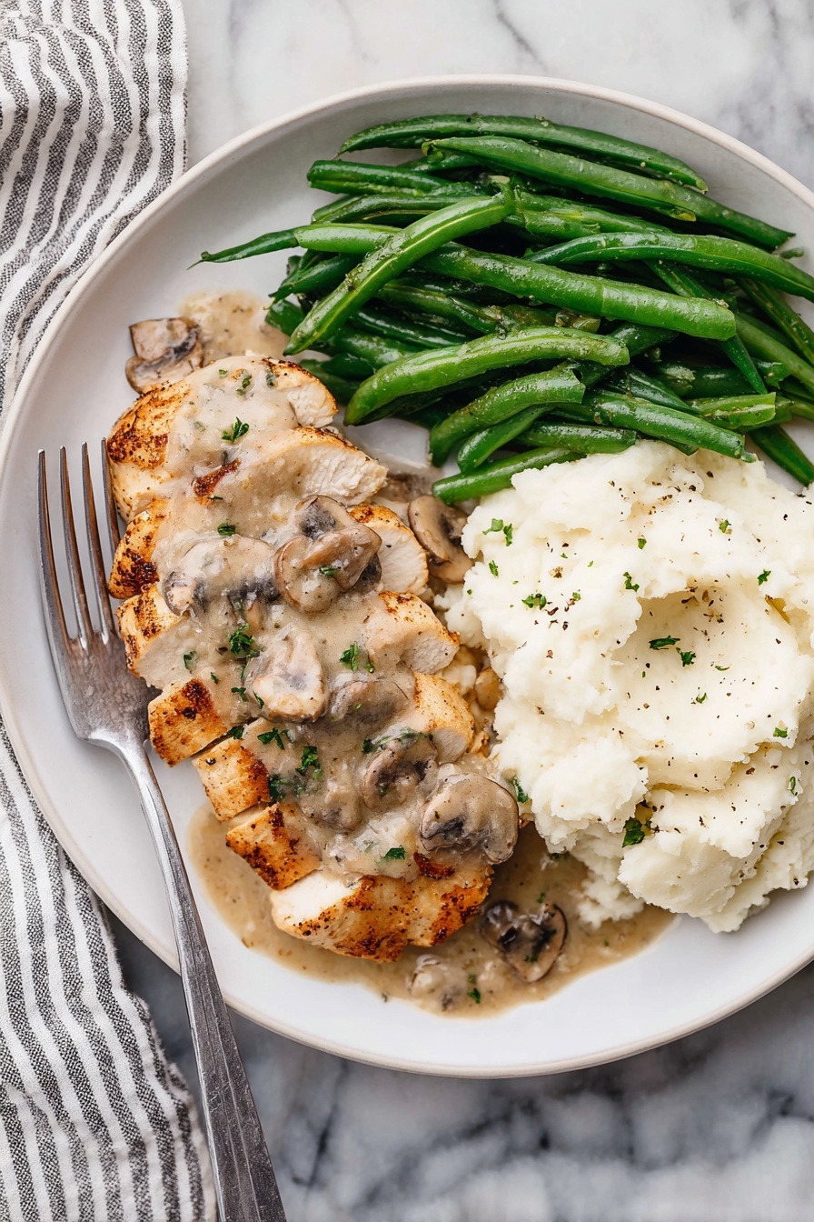 Chicken with Creamy Mushroom Sauce - Serving Suggestion
