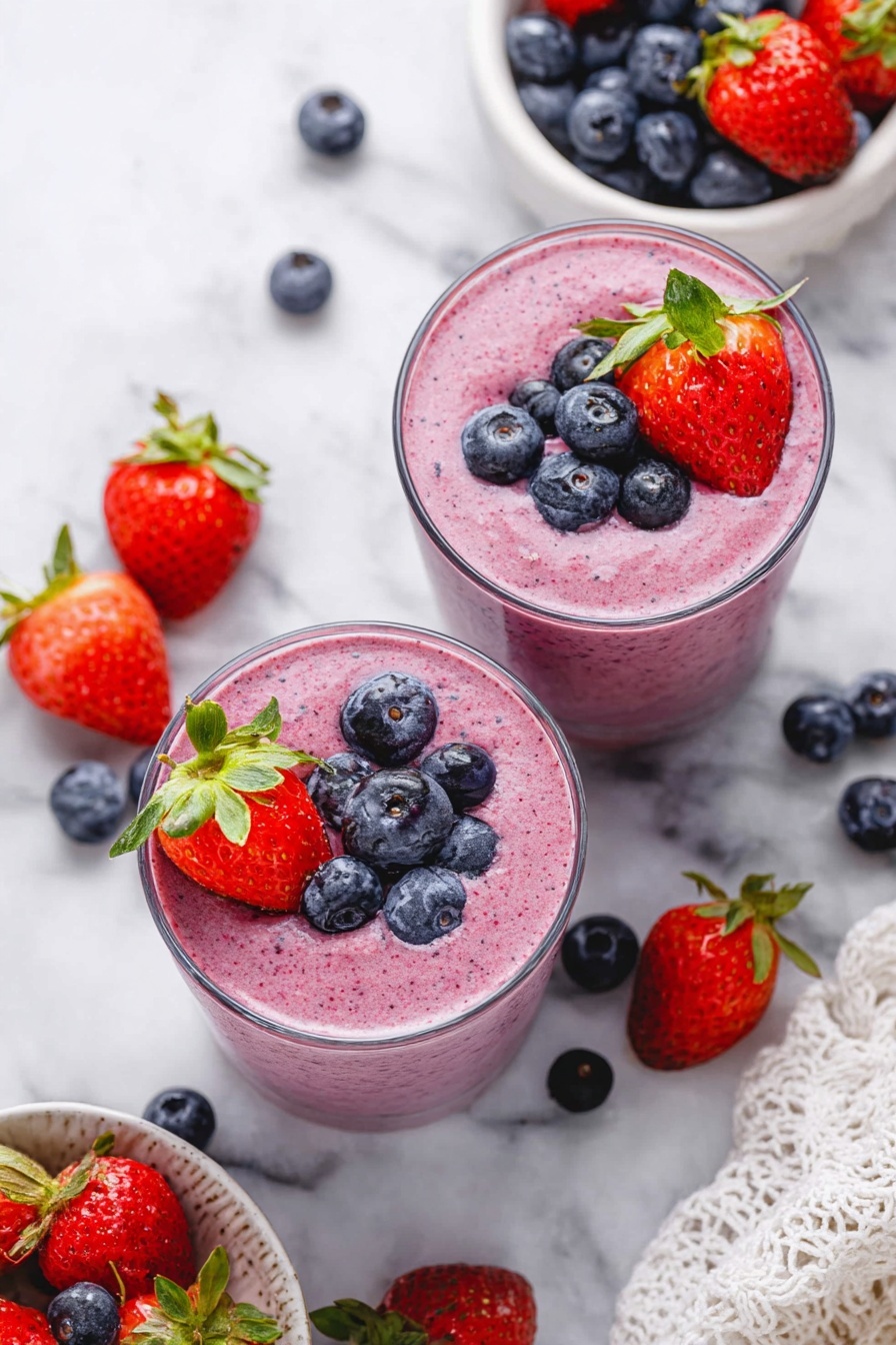 Mixed Berry Smoothie - Serving Suggestion