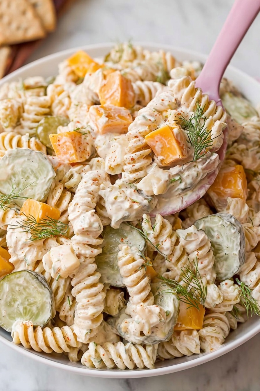 Dill Pickle Pasta - Serving Suggestion
