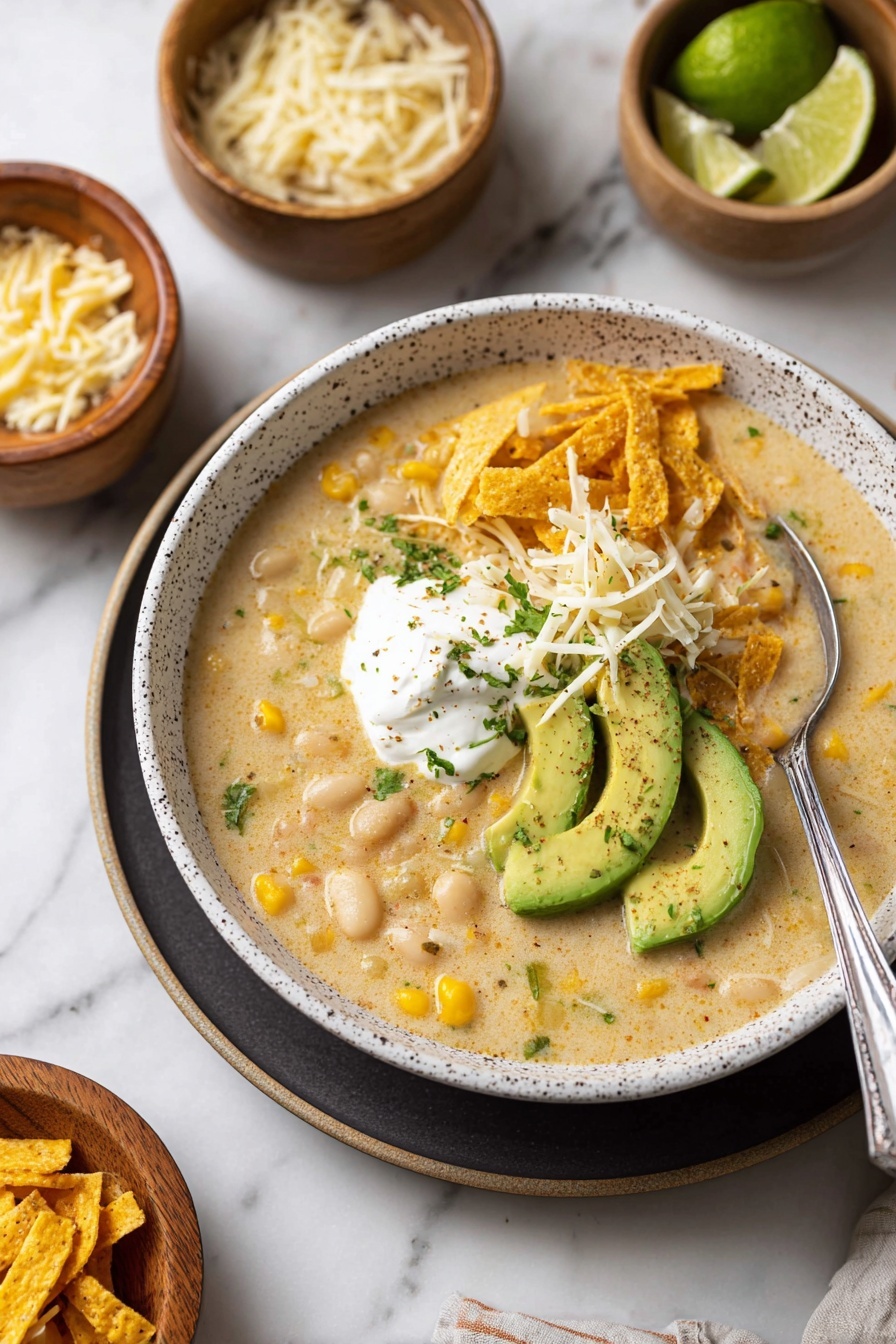 White Chicken Chili - Serving Suggestion