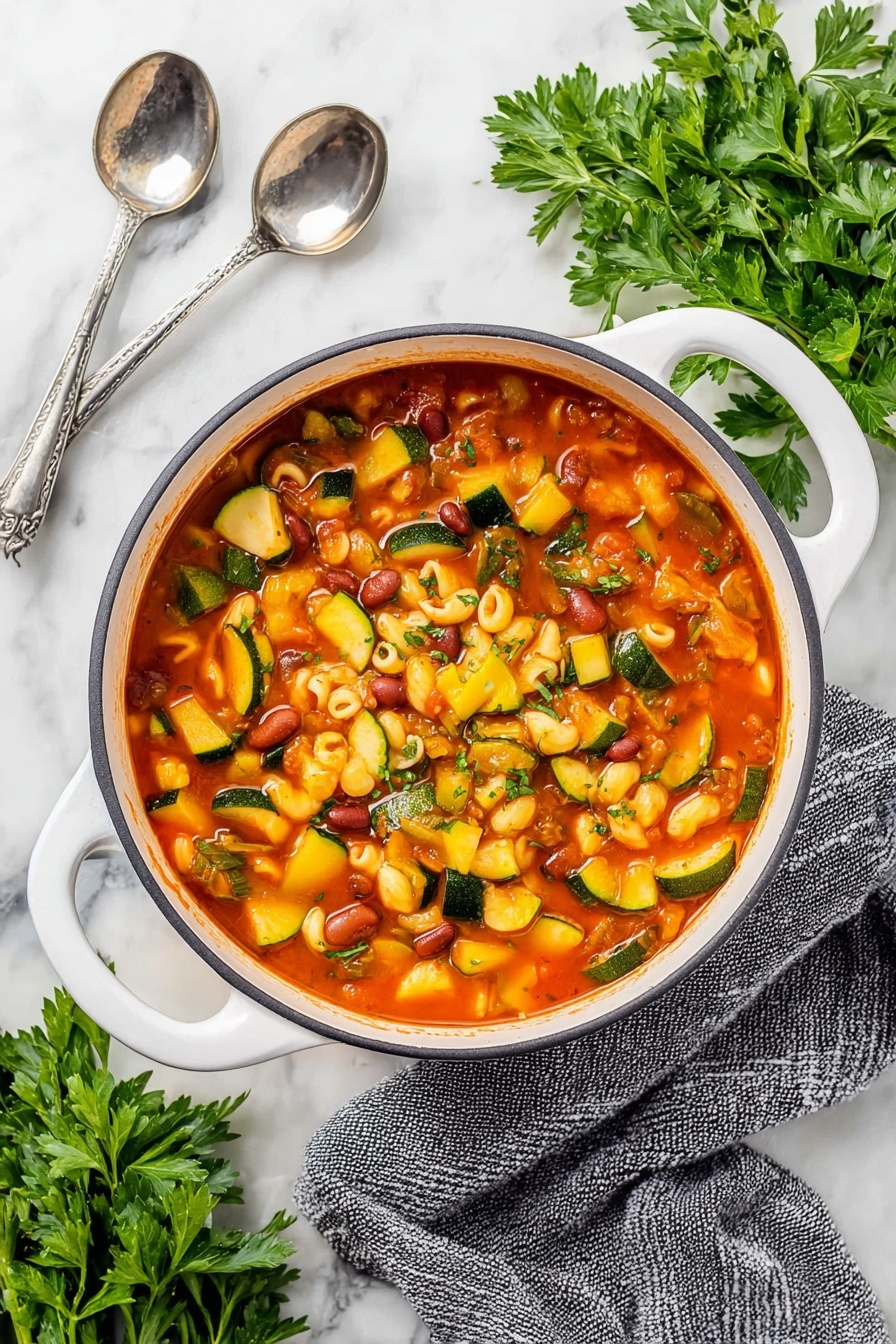 Minestrone Soup - Serving Suggestion