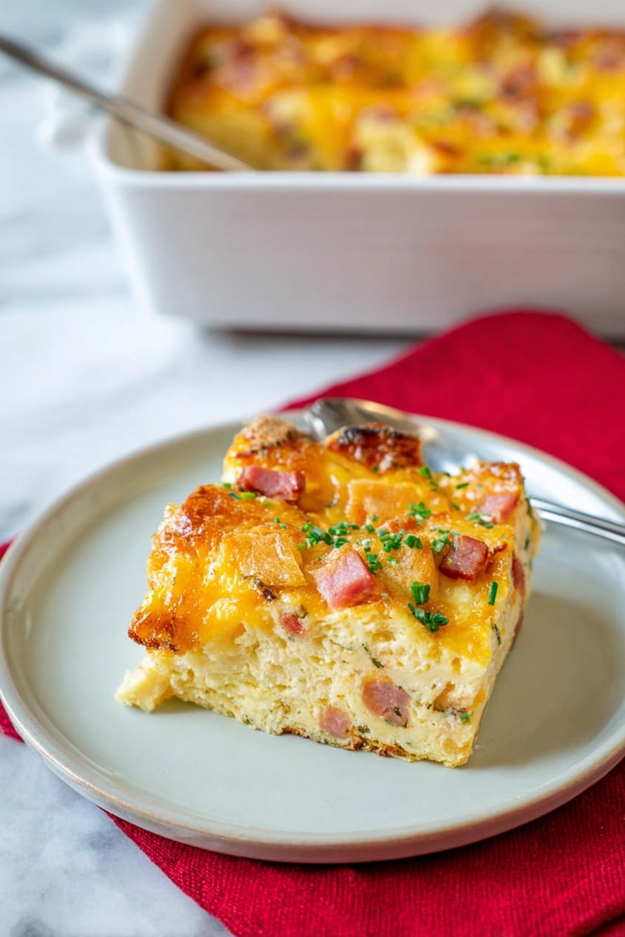 ham and cheese bread pudding - Serving Suggestion