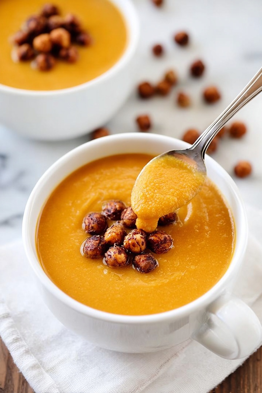 butternut squash soup - Serving Suggestion
