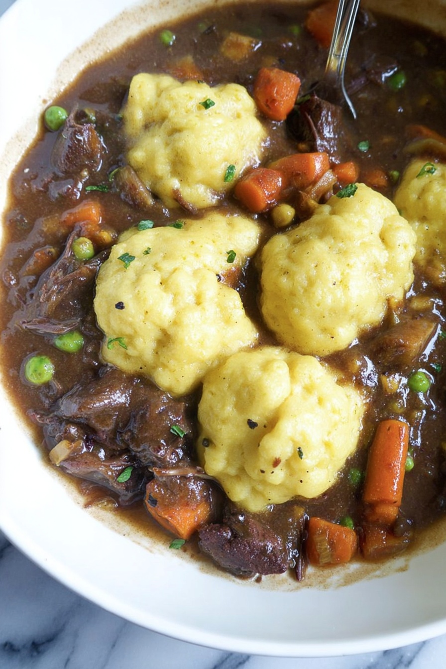 Beef Stew with Dumplings - Serving Suggestion