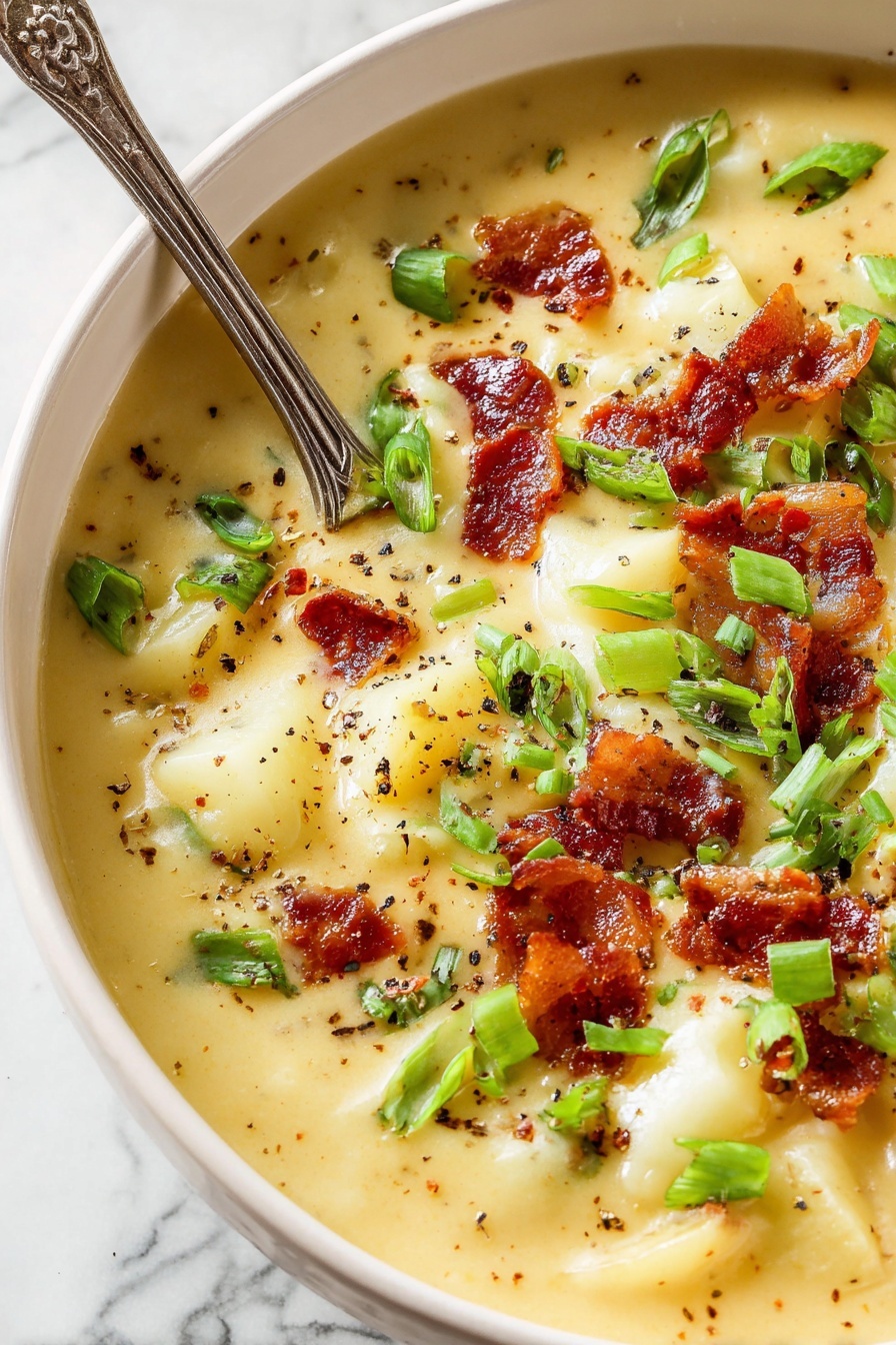 Yukon Gold Potato Soup - Serving Suggestion