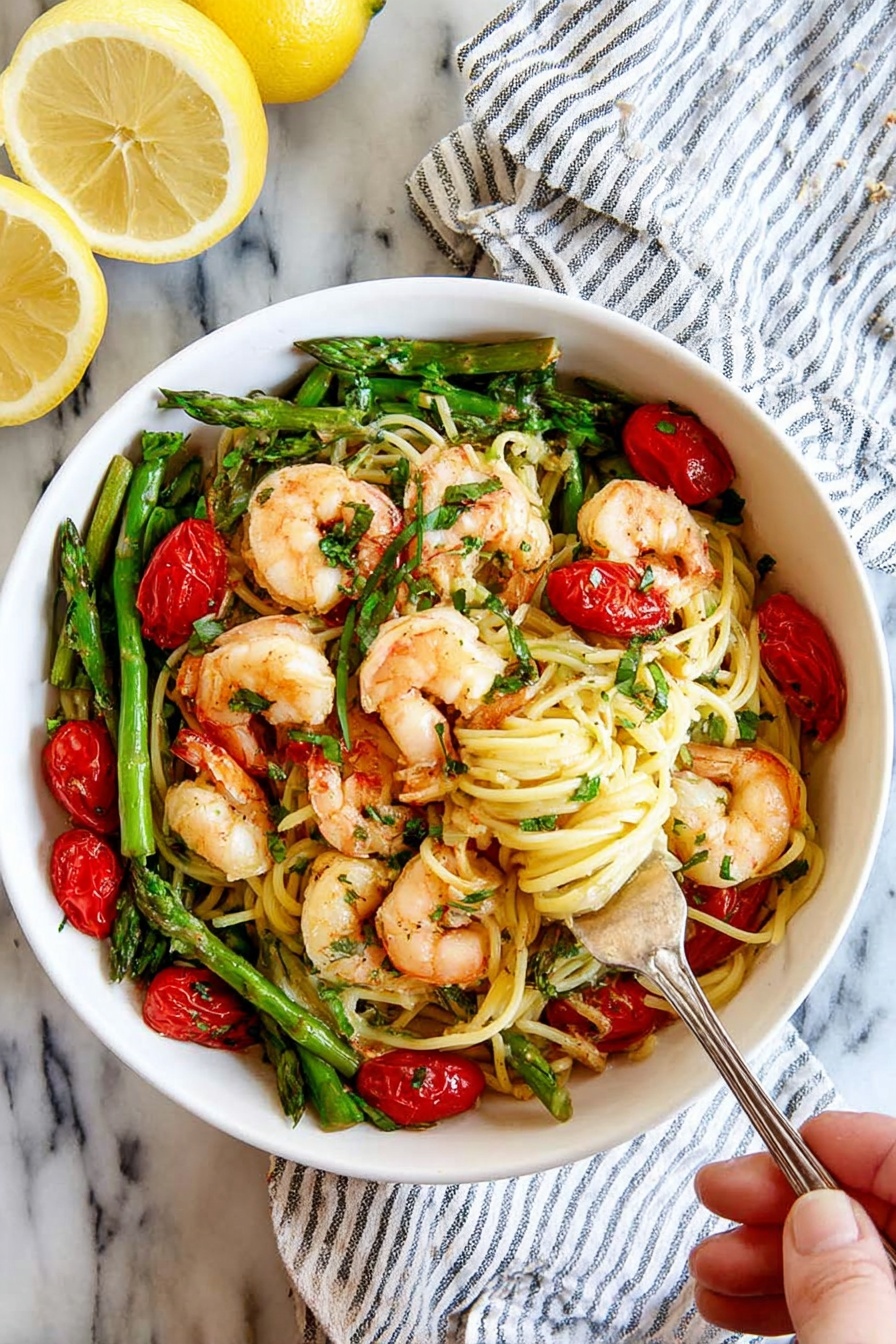 Shrimp Scampi Asparagus - Serving Suggestion