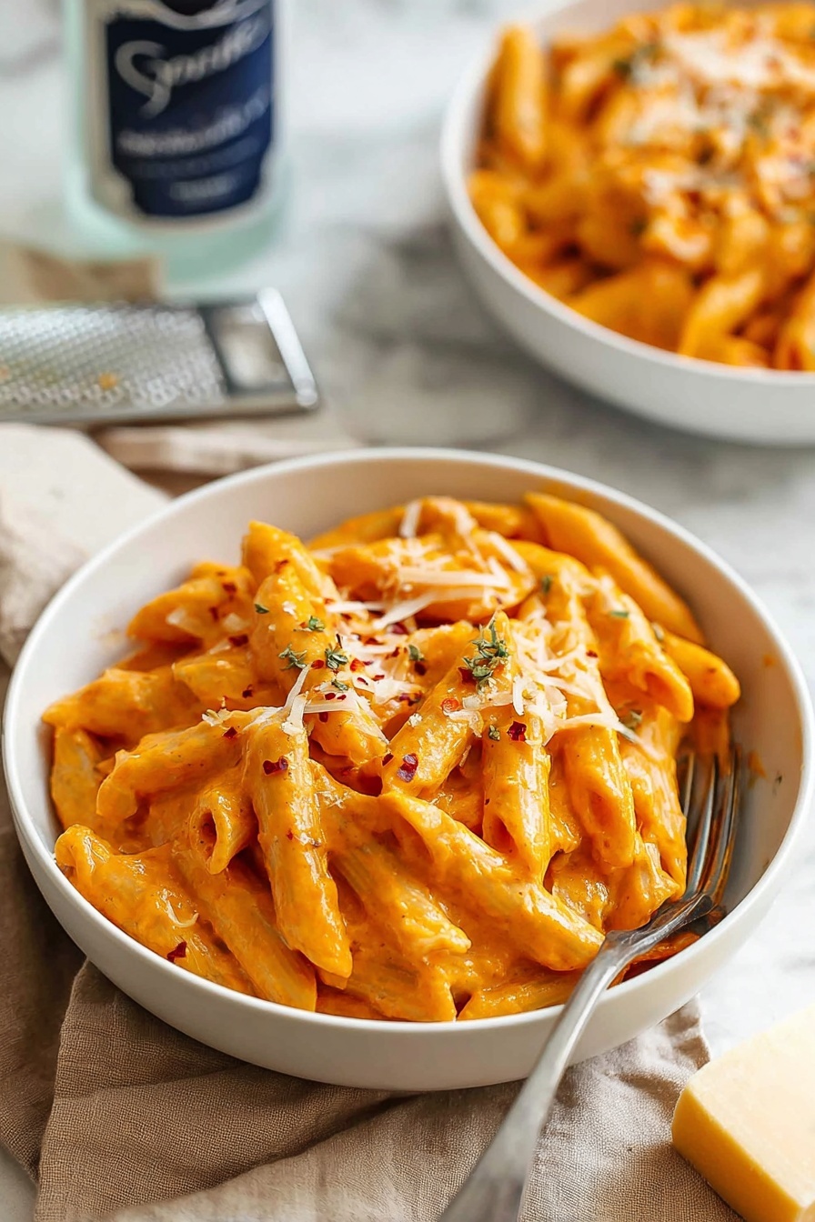 Creamy Vodka Penne - Serving Suggestion
