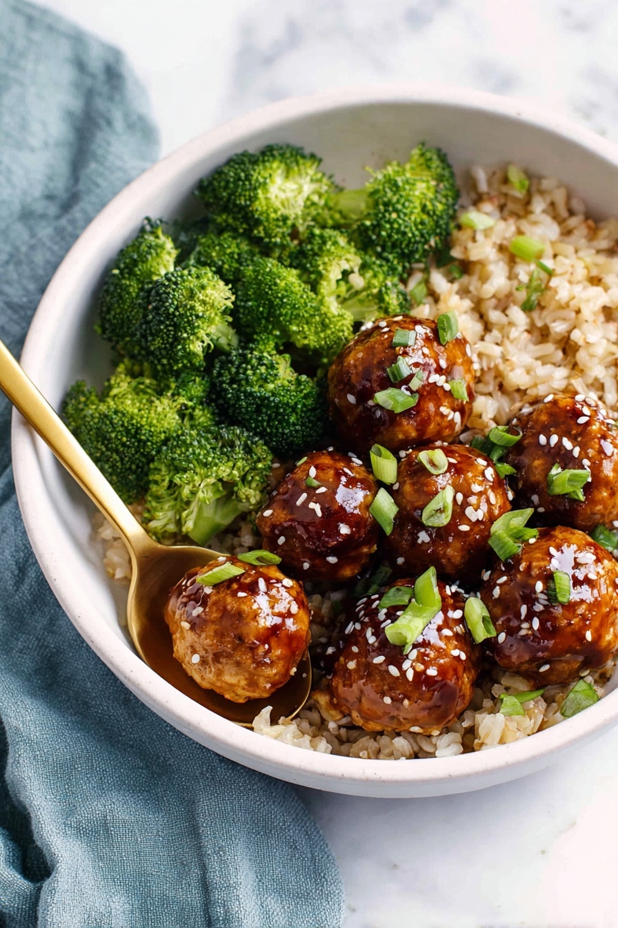 Asian Glazed Meatballs - Serving Suggestion