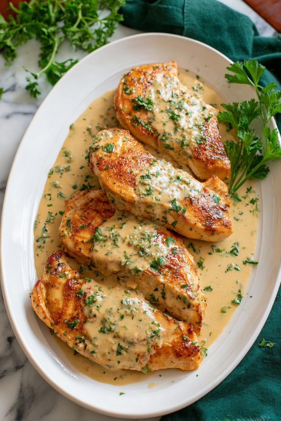 Creamy Dijon Mustard Chicken - Serving Suggestion