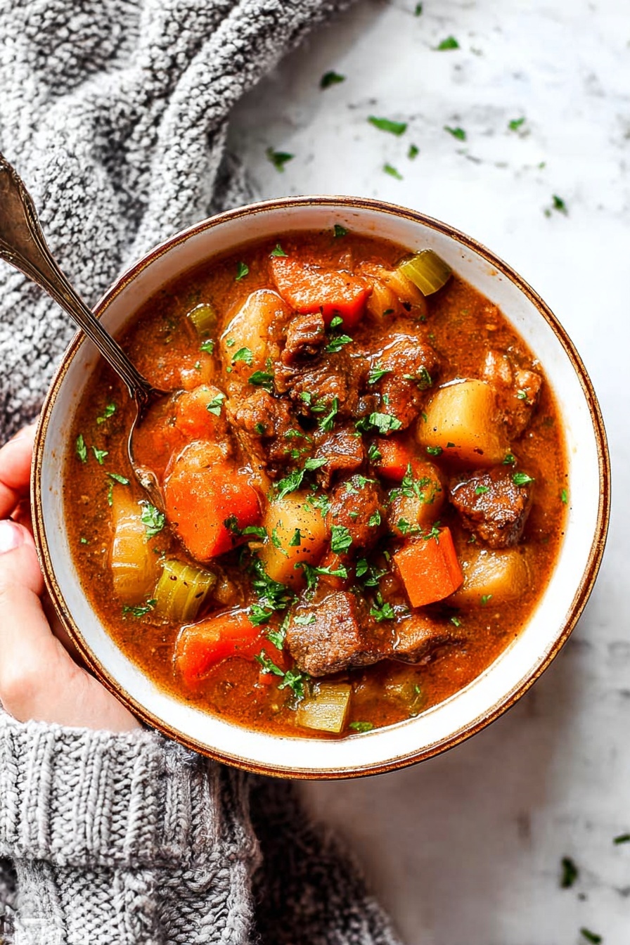 Slow Cooker Beef Stew - Serving Suggestion