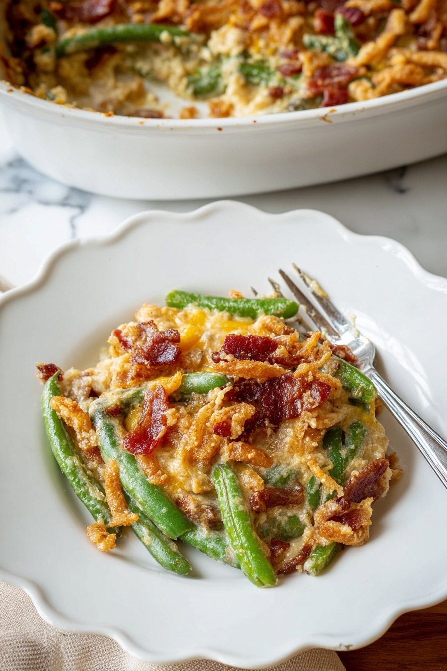 Cheesy Green Bean Casserole - Serving Suggestion