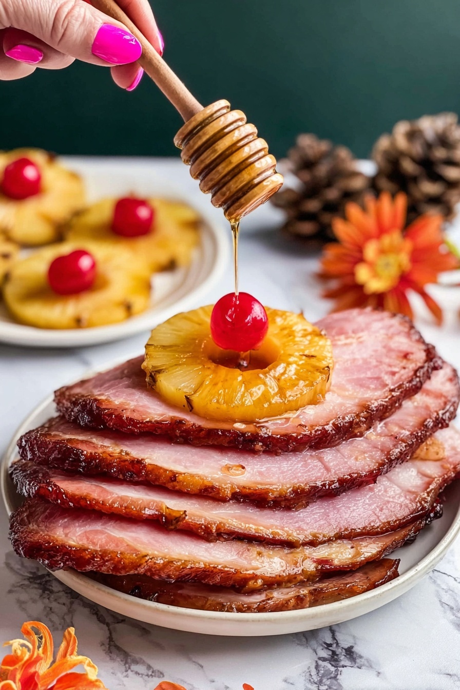 Honey Pineapple Glazed Ham - Serving Suggestion