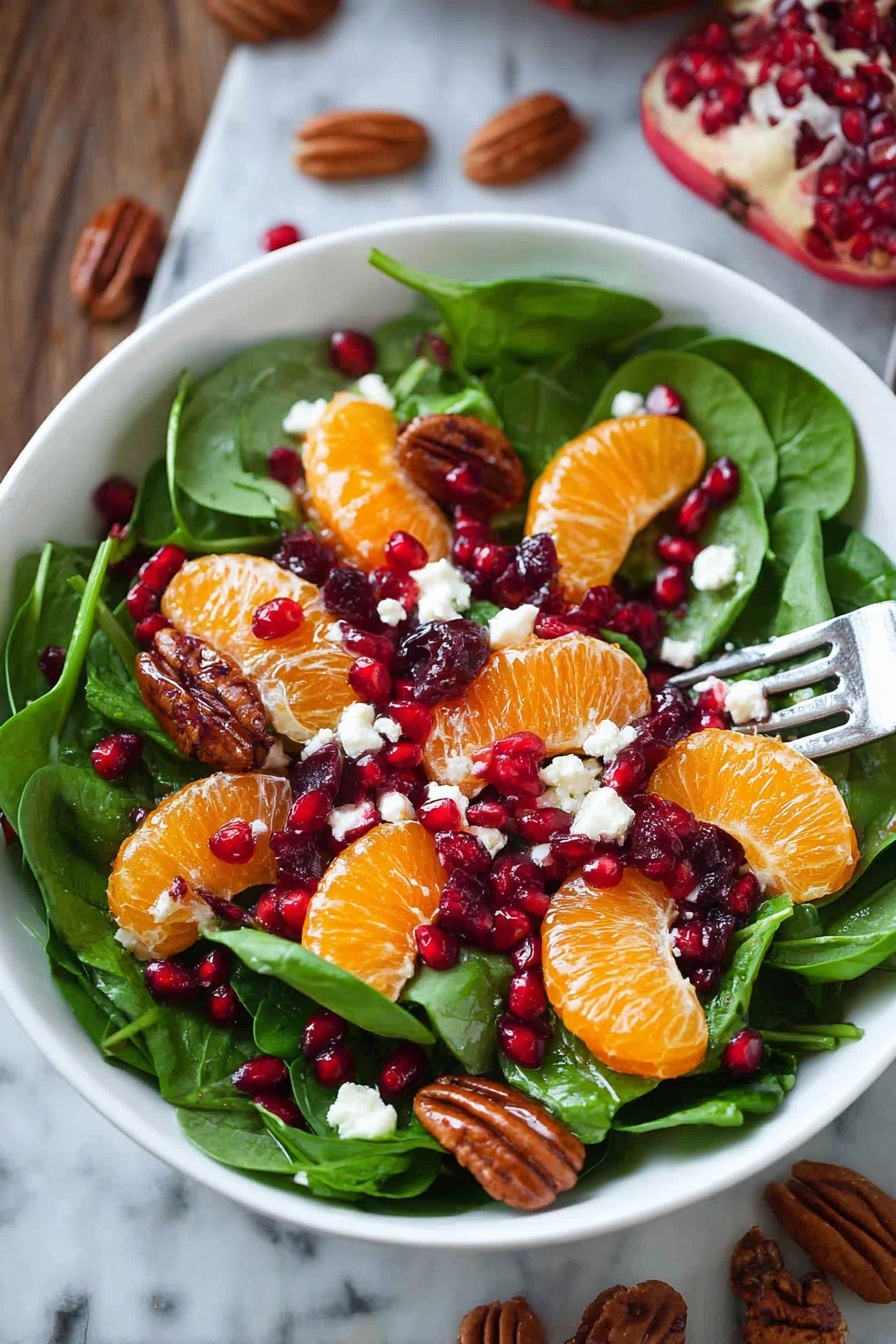 Festive Spinach Salad - Serving Suggestion