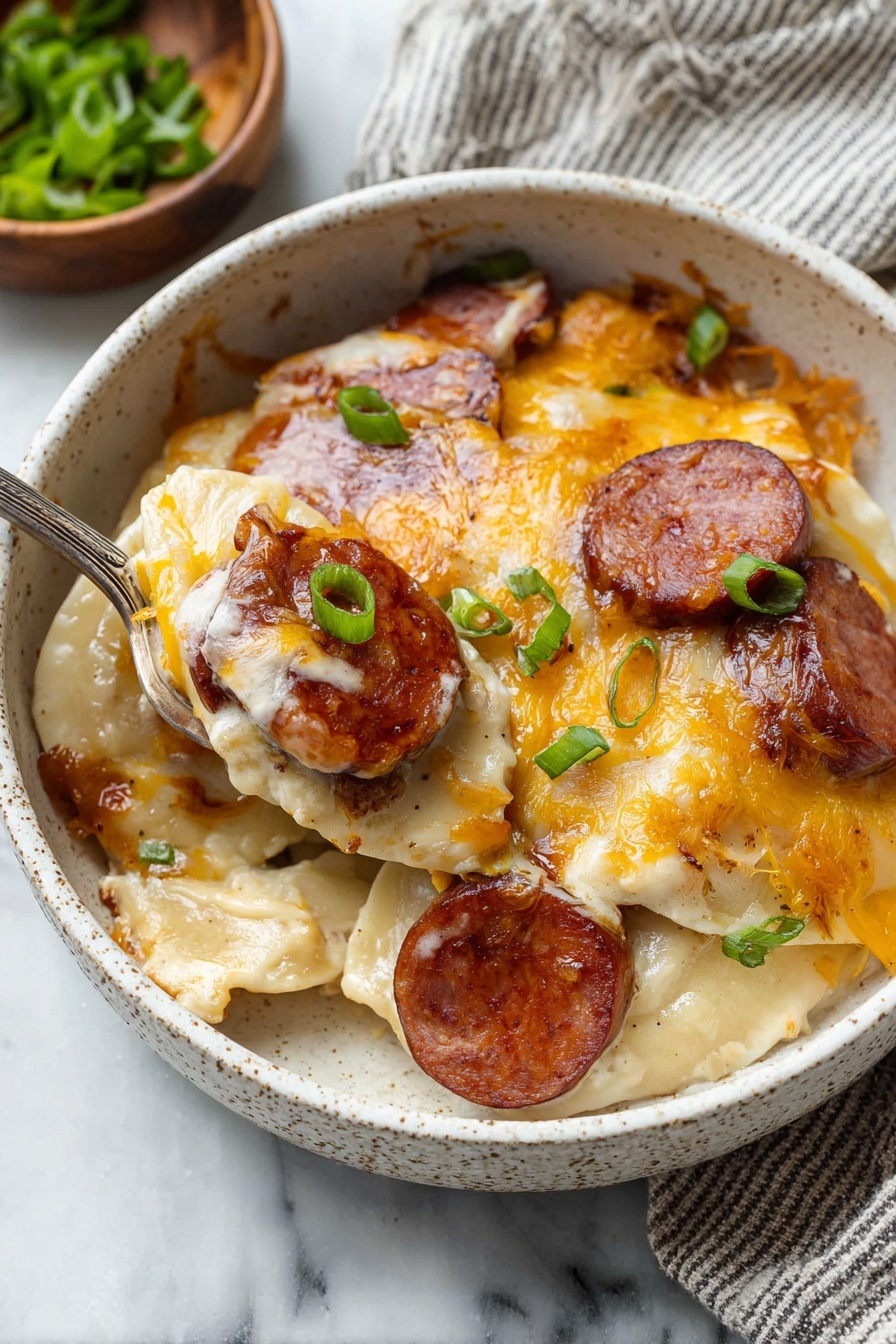 Kielbasa Pierogi - Serving Suggestion