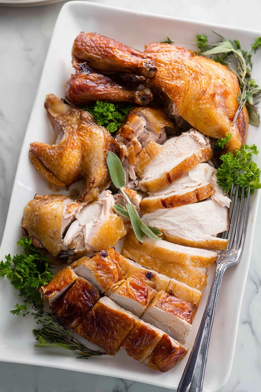Herb Butter Roasted Turkey - Serving Suggestion