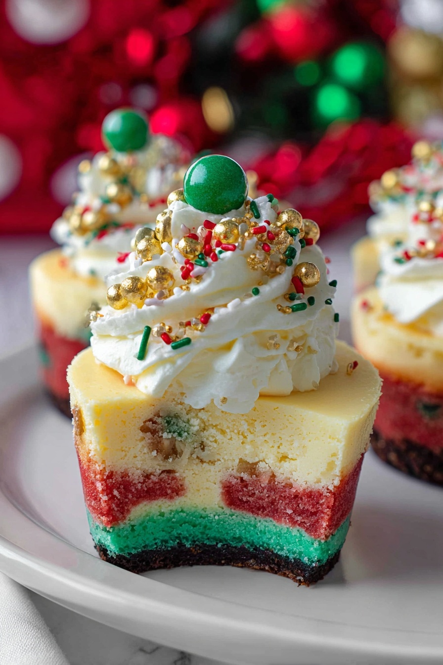 Mini Christmas Cheesecakes - Serving Suggestion