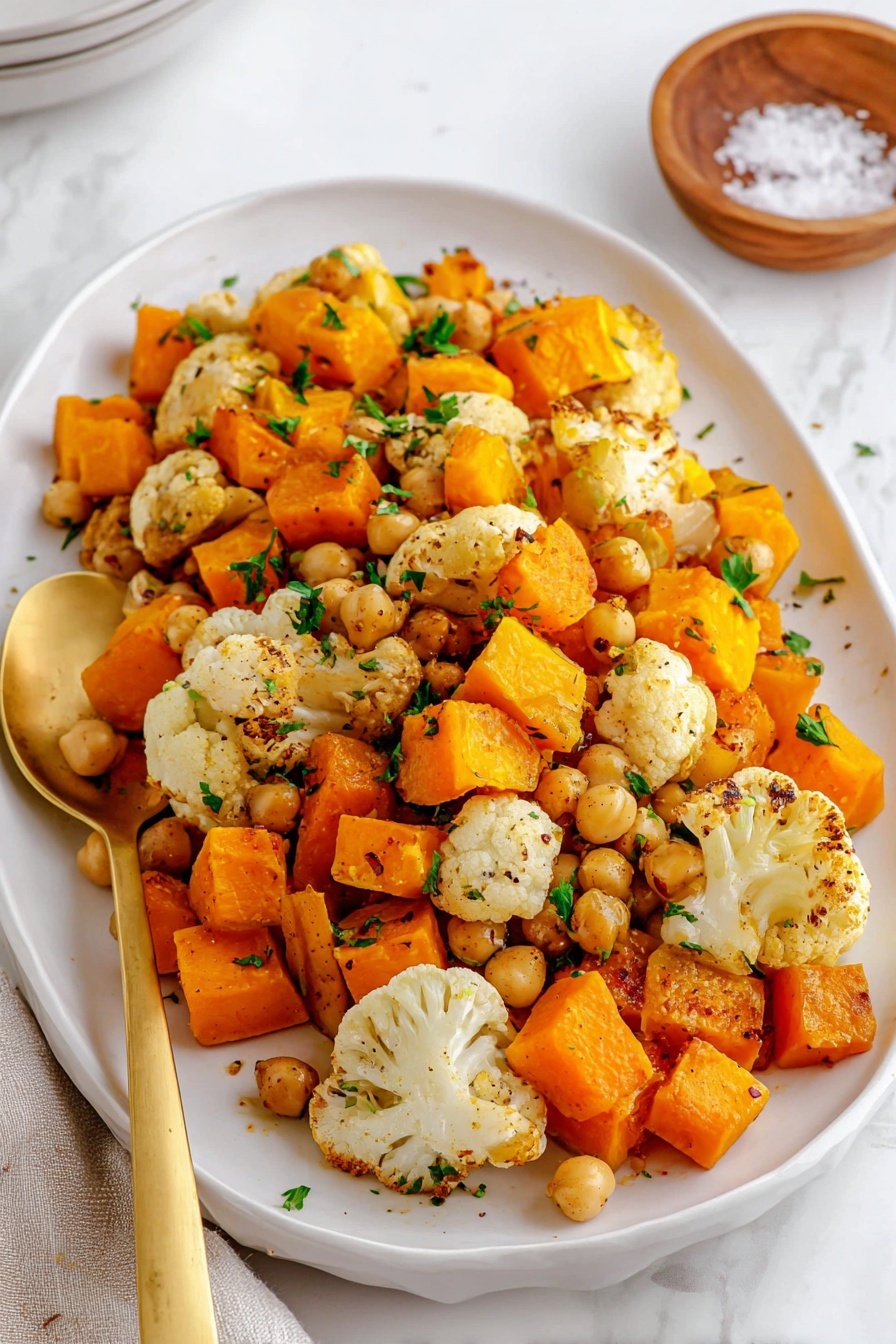 Roasted Squash Cauliflower Chickpeas - Serving Suggestion