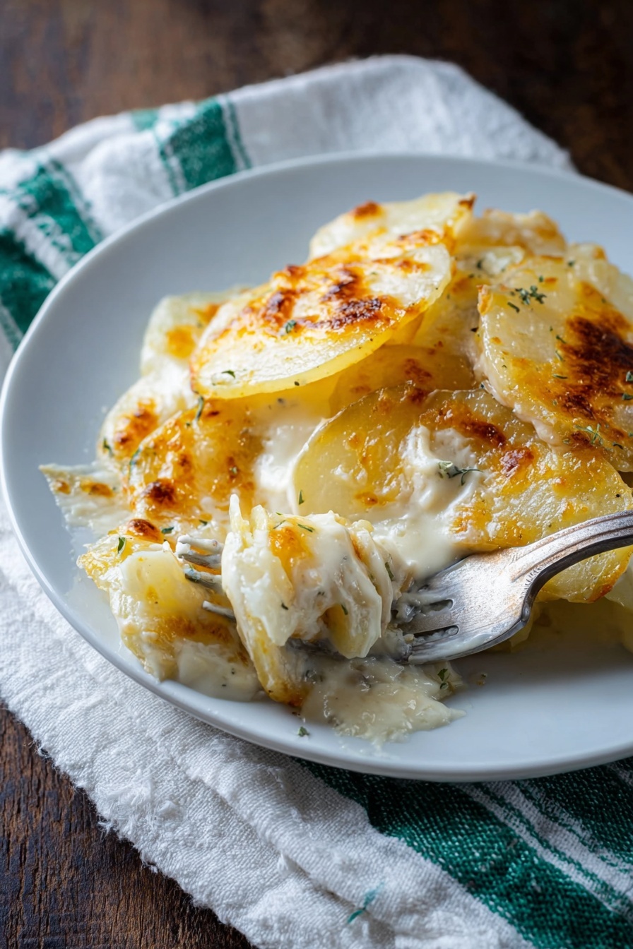 Cheesy Potatoes Au Gratin - Serving Suggestion