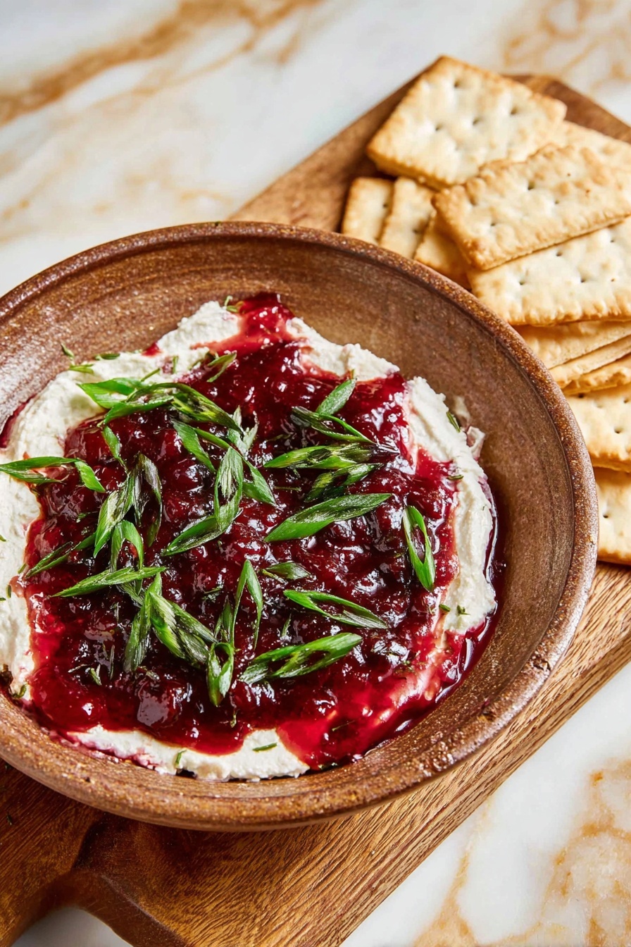 Cranberry Jalapeno Dip - Serving Suggestion