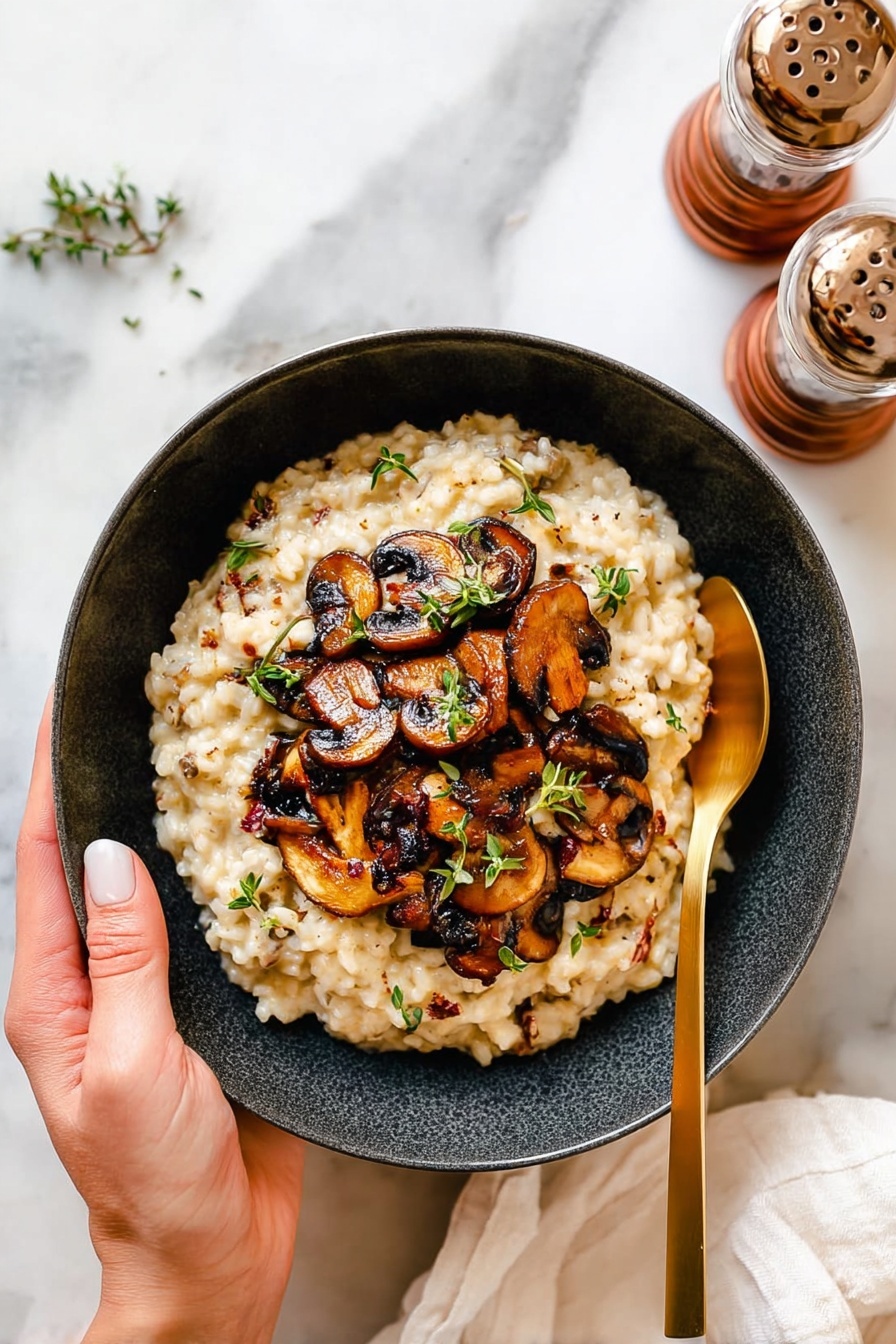 Creamy Mushroom Risotto - Serving Suggestion