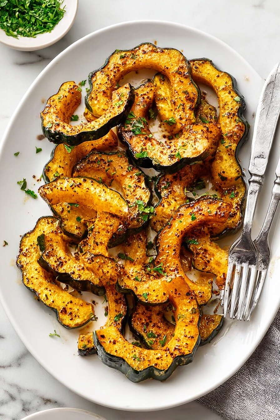 Parmesan Herb Acorn Squash - Serving Suggestion