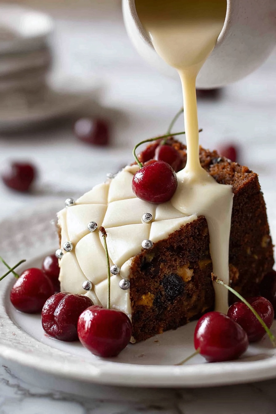 Christmas Fruit Cake - Serving Suggestion