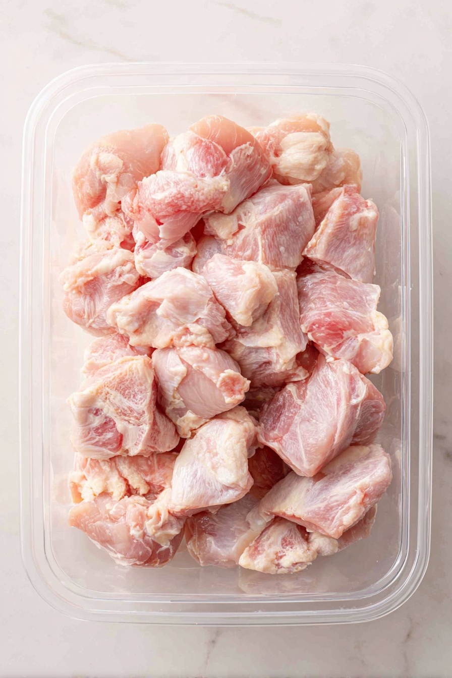 This image shows a close-up of several golden-brown fried chicken pieces with a crispy, textured coating. One piece is broken in the center, revealing white, tender chicken meat inside. The chicken pieces have a crunchy coating with darker brown spots from frying. In the background, a clear glass bowl contains a smooth, shiny, yellow dipping sauce. The entire dish is set on a white marbled surface. photo taken with an iphone --ar 2:3 --v 7