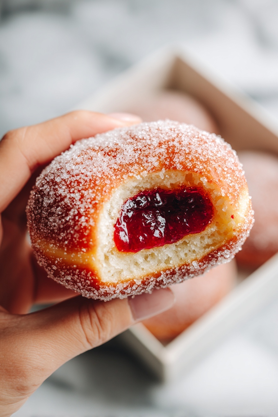 A flat dough sheet rests on a white marbled surface, with seven round dough pieces cut evenly and placed closely. The dough is light beige, soft, and smooth with a slightly shiny texture. A blue round cutter sits on the right side, partially cutting another circle. The dough scraps between the circles remain on the white marbled surface, showing thin, uneven edges. There is a light dusting of flour scattered on the dough and the surface, giving a soft powdery look. Photo taken with an iphone --ar 2:3 --v 7